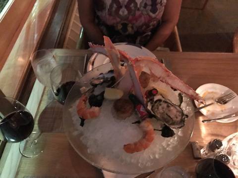 Image Title: The Seafood Tower for Two at Beverly's. [Photo: Open Door Travelers]