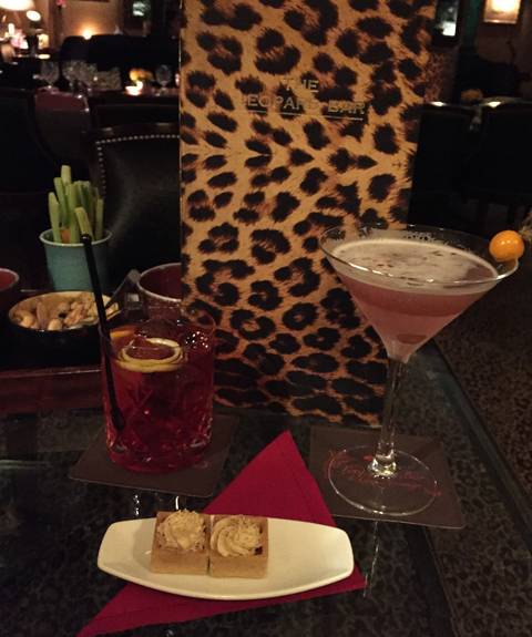 Image Title: Cocktails at the Leopard Bar & Lounge. [Photo: Open Door Travelers]