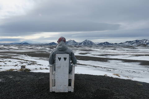 Image Title: Pondering Icelandic lava fields near Dimmifjallgarður [Photo: Open Door Travelers]