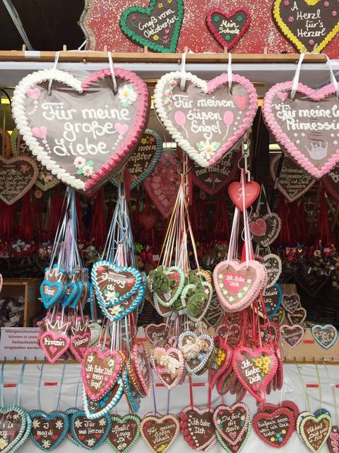 Image Title: GIngerbread Hearts with Oktoberfest Messages. [Photo: Open Door Travelers]