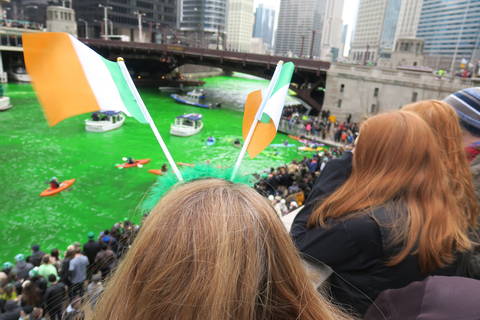Image Title: Dyeing the River Green in Chicago [Photo: Open Door Travelers]