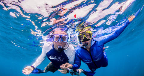 Image Title: Snorkeling on the Great Barrier Reef. [Photo: Open Door Travelers]