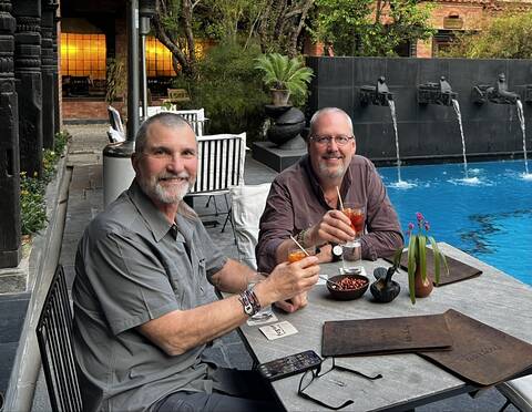 Image Title: A well deserved cocktail in Kathmandu after the Trek [Photo Credit: Open Door Travelers]