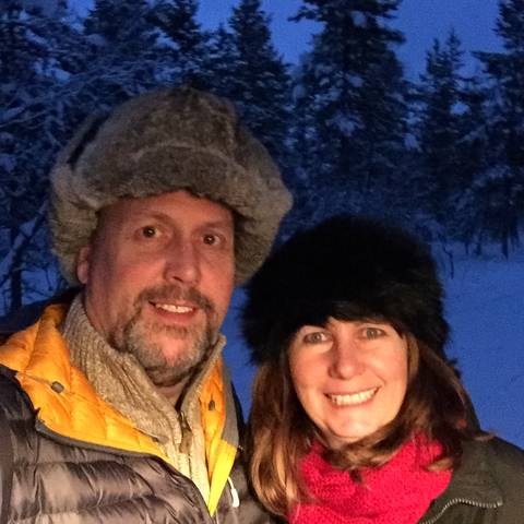 Image Title: Thanksgiving Day 2015 Selfie in the Arctic Circle, Finland [Photo: Open Door Travelers]